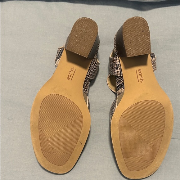 Earth Snake Print Sandals with Tan Accents - Picture 4 of 4